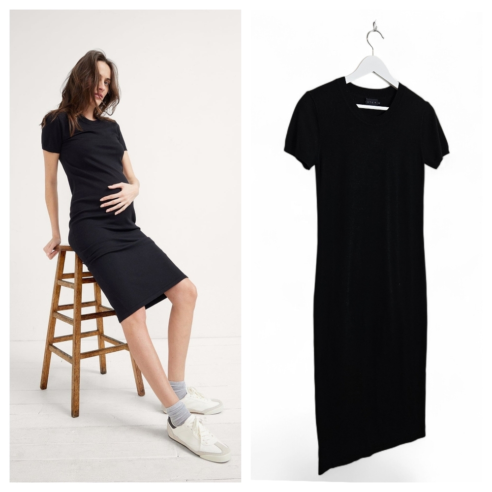 HATCH Eliza Softsculpt Knit Maternity Midi Dress Size 2 Stretch Bodycon
